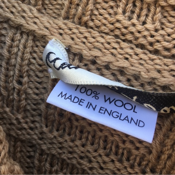 Marion Foale Handknit Wool Cardigan Camel Tan XL - Picture 14 of 15